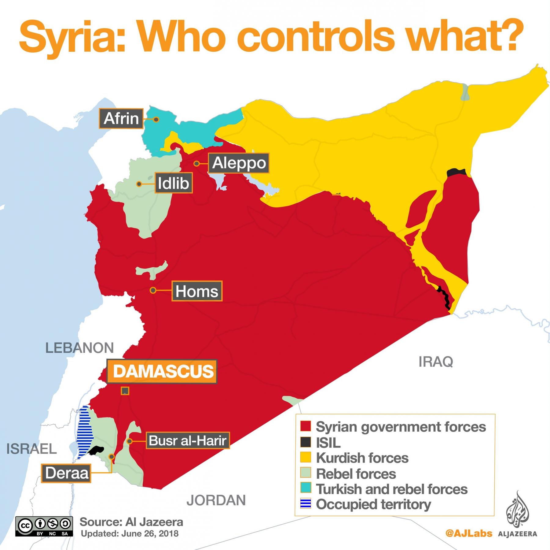 Who controls which areas of Syria